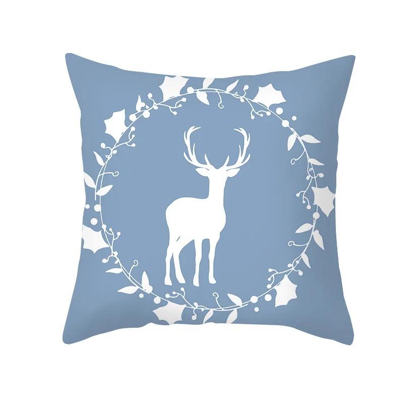 Büro Wohnzimmer Hause Kissenbezug Frische Elch Blau Muster Kissenbezug Auto Ornamente