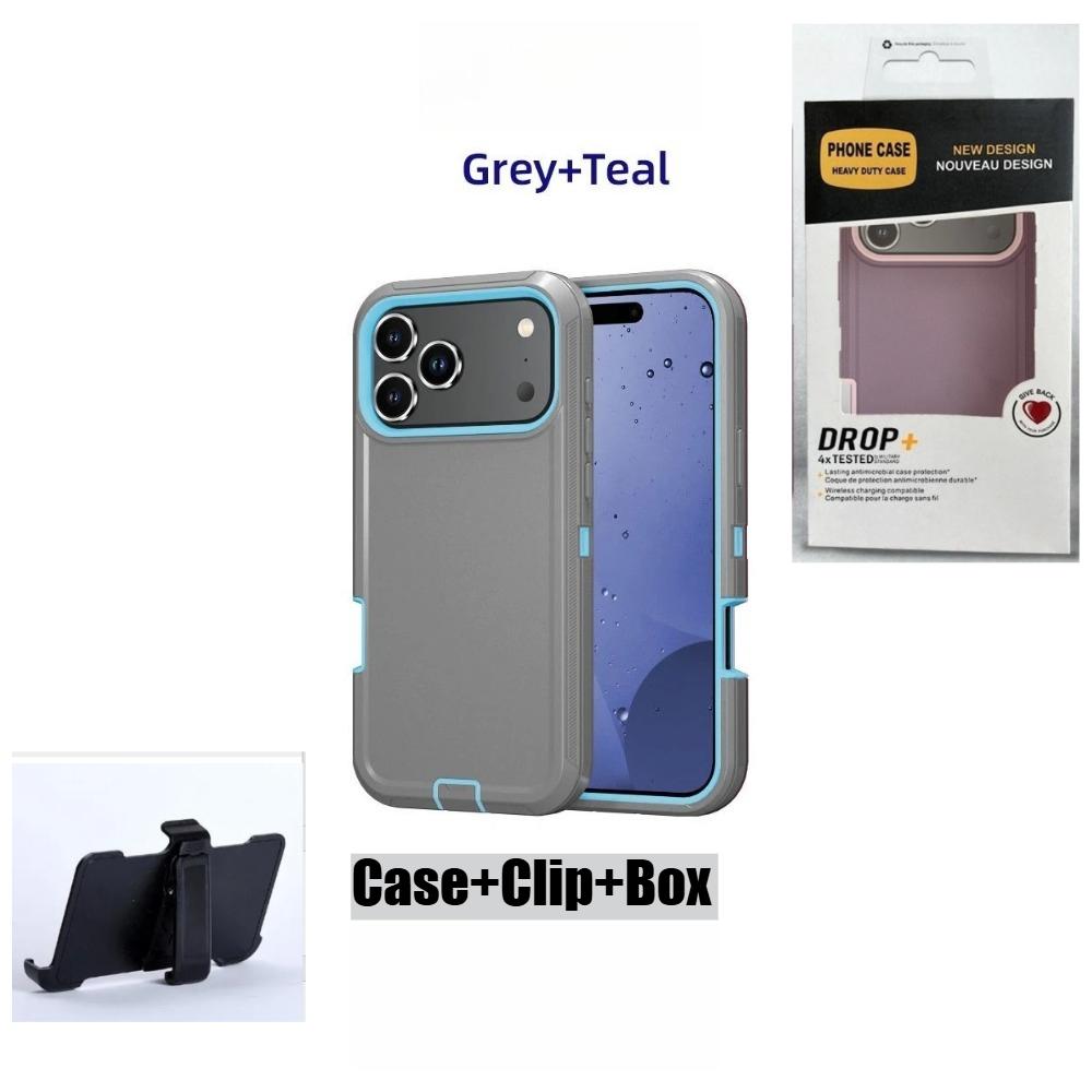 Business Military Grade Defender With Box Case For IPhone Air 17 16 15 14 13 12 Pro Max Ott Armor Box Dustproof Anti-drop Protect Cover Belt Clip