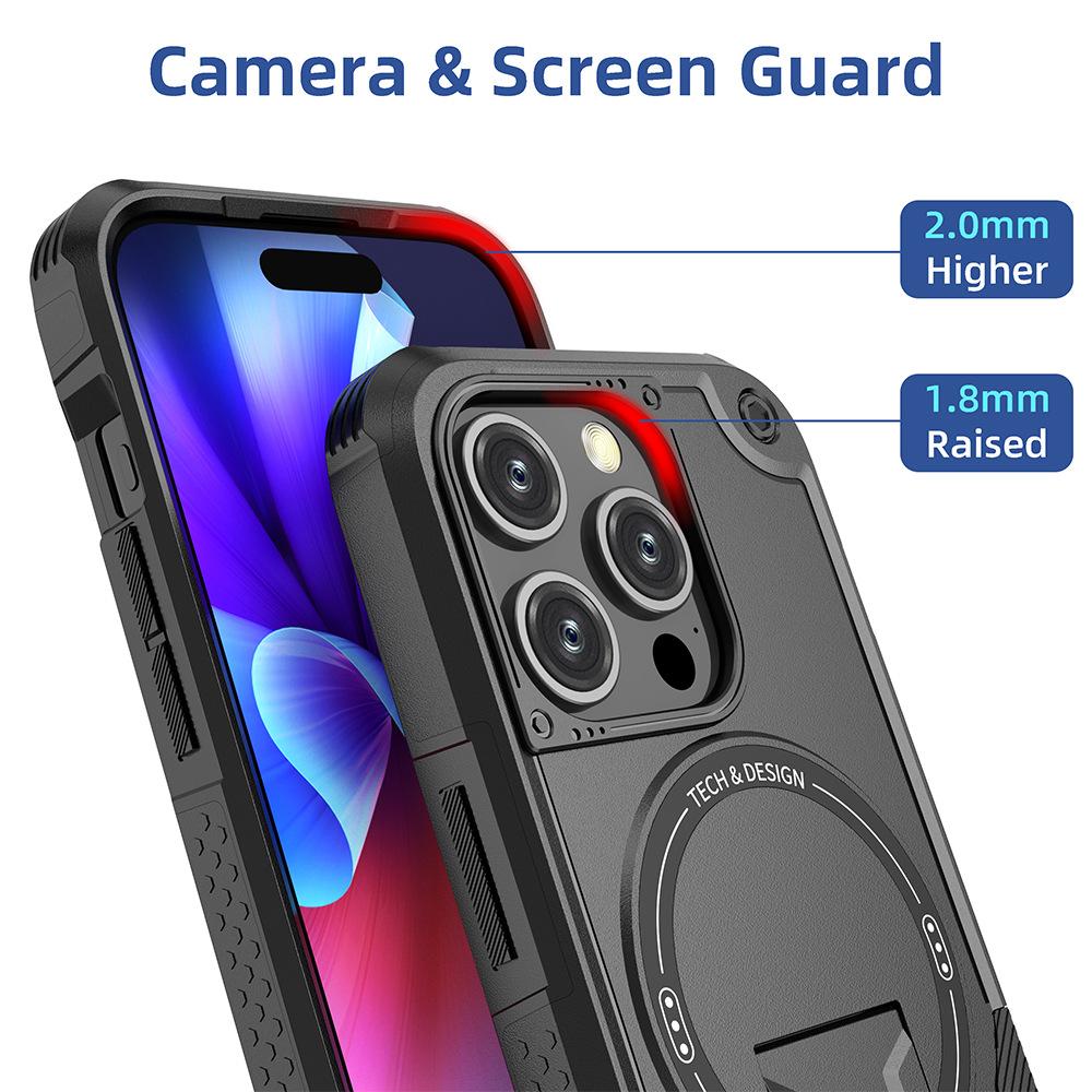Armor Magnetic Phone Case for iPhone 11 12 14 16 Pro 16 15 14 13 12 Pro Max for Samsung S21 A35 A36 S22 S23 S24 Ultra FE High Quality Shockproof Shell