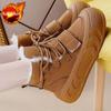 Fashion High-top with Laces Ankle Winter Chunky Round Toe Ladies Shoes Goth Sale 2025 New In High Quality Plush Warm Women's Snow Boots
