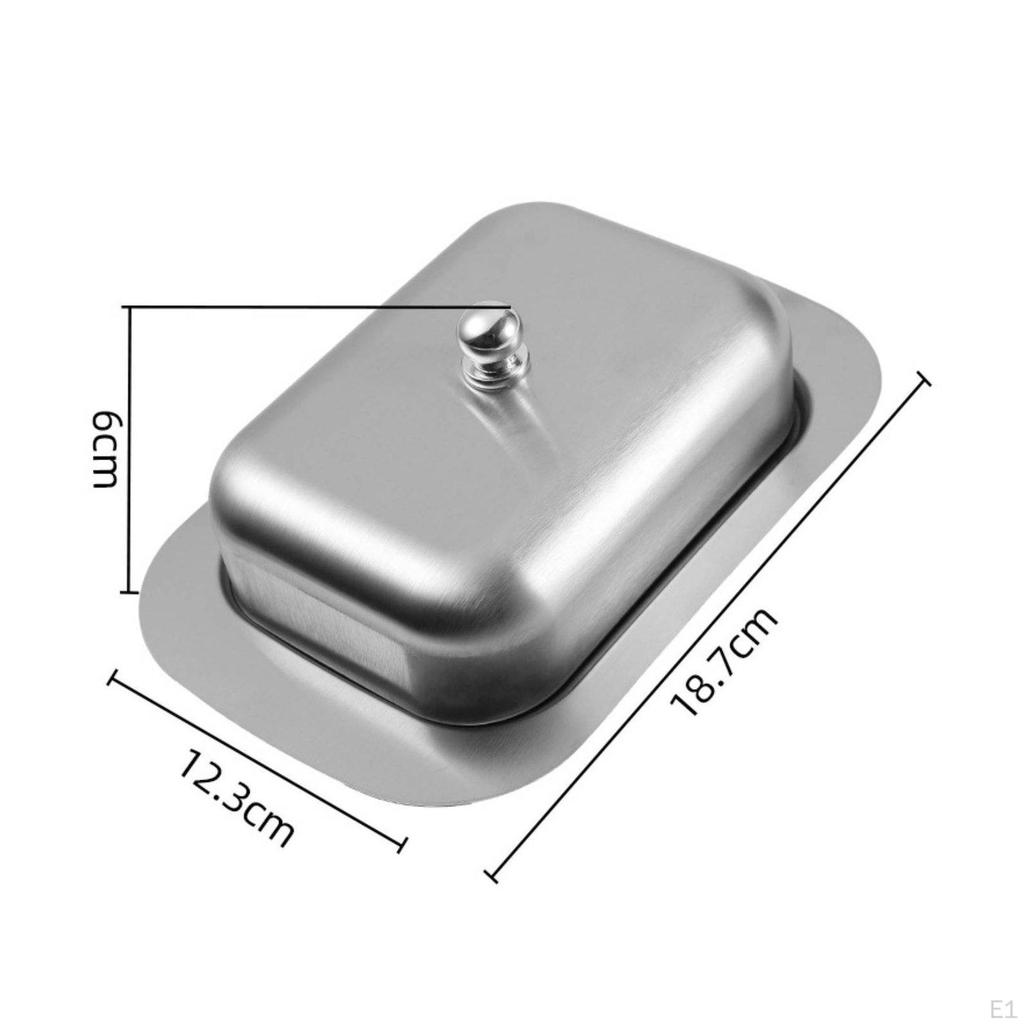 Stainless Metal Butter Effortless Dish To Clean with Lid Rust Resistant Food Storage for