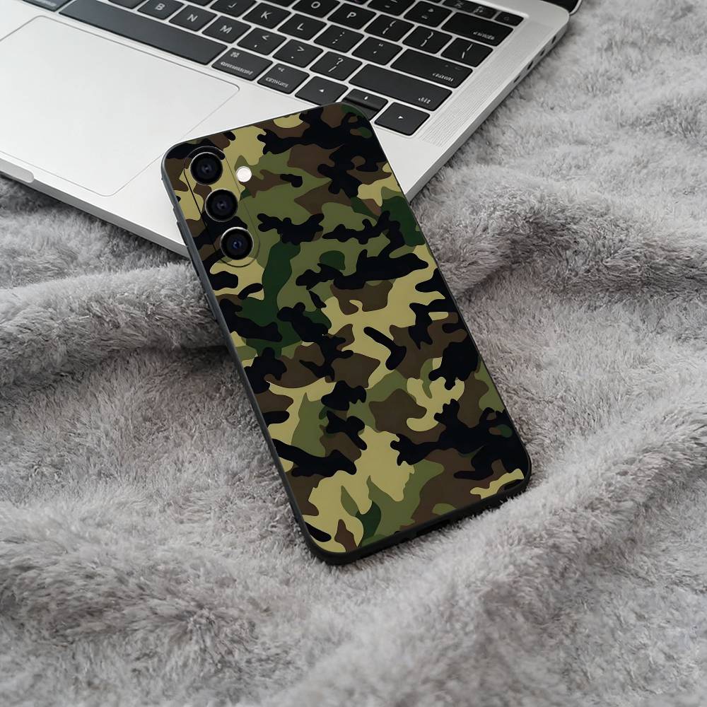 F-Fashion C-Camouflage Pattern Phone Case For Samsung Galaxy A73,A71 A72,A70,A53,A52,A51,Soft Silicone Black Cover