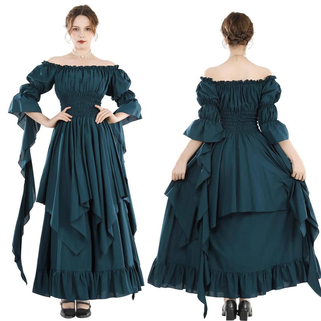 Qichenk Gothic Lolita Long Medieval European Lolita Long Princess Princess Party Plus Dress, Costume, Dress, Sleeves, Cosplay, Dress, Cute, Elegant,