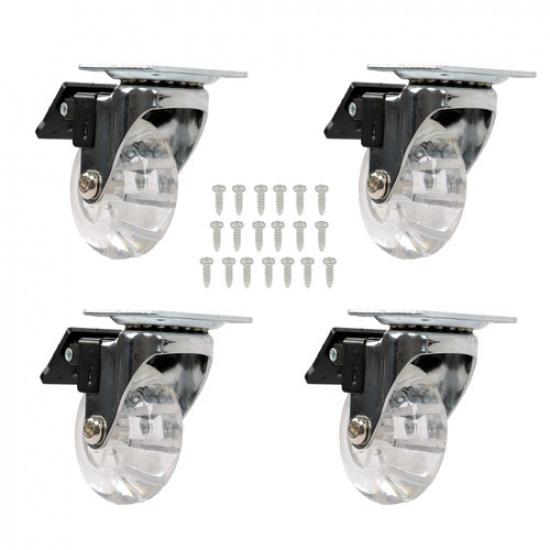 2 Inch Office Chair Caster 360° Swivel Wheels With Brake Pack Of 4 Replacement