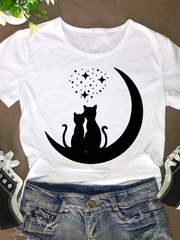 Dámské Módní Oblečení s Krátkým Rukávem Oblečení Grafické Tričko Kreslené Víno Láska Zvíře Mazlíček 90. léta Letní Tričko Tričko Dámský Top