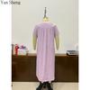 Camiciotto da notte da donna a tinta unita con pizzo, pigiama in cotone a maniche corte, abbigliamento da casa da donna per primavera ed estate, abbigliamento da esterno