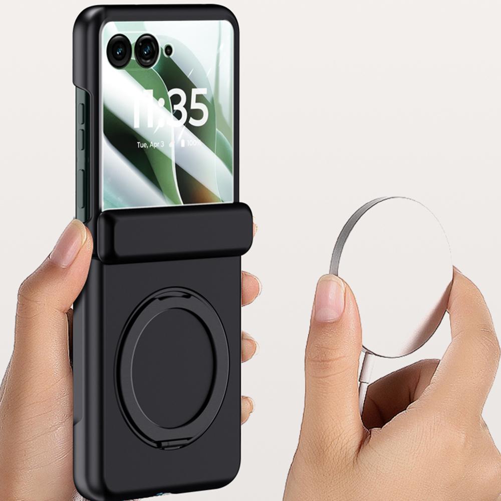 For Motorola Razr 60 Ultra 5G Deksel Kompatibelt med MagSafe Støttefot Hudberøring PC Telefondeksel Innebygd Skjermbeskytter