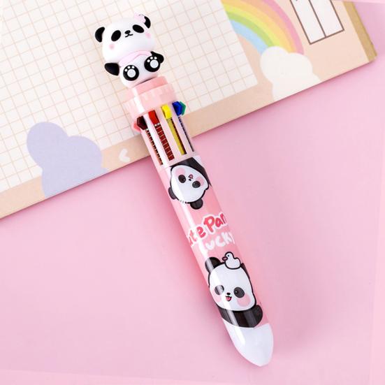 Kugelschreiber in Pandabär-Form Glattes Schreibgefühl Stift 10 Farben in einem Design Druckkugelschreiber für Schule Büro