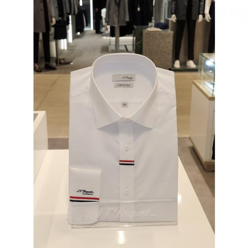 S.t. Dupont 25ss Tricolor Tape Slim Fit Long Sleeve Shirt Se5sm22ls772swh 95