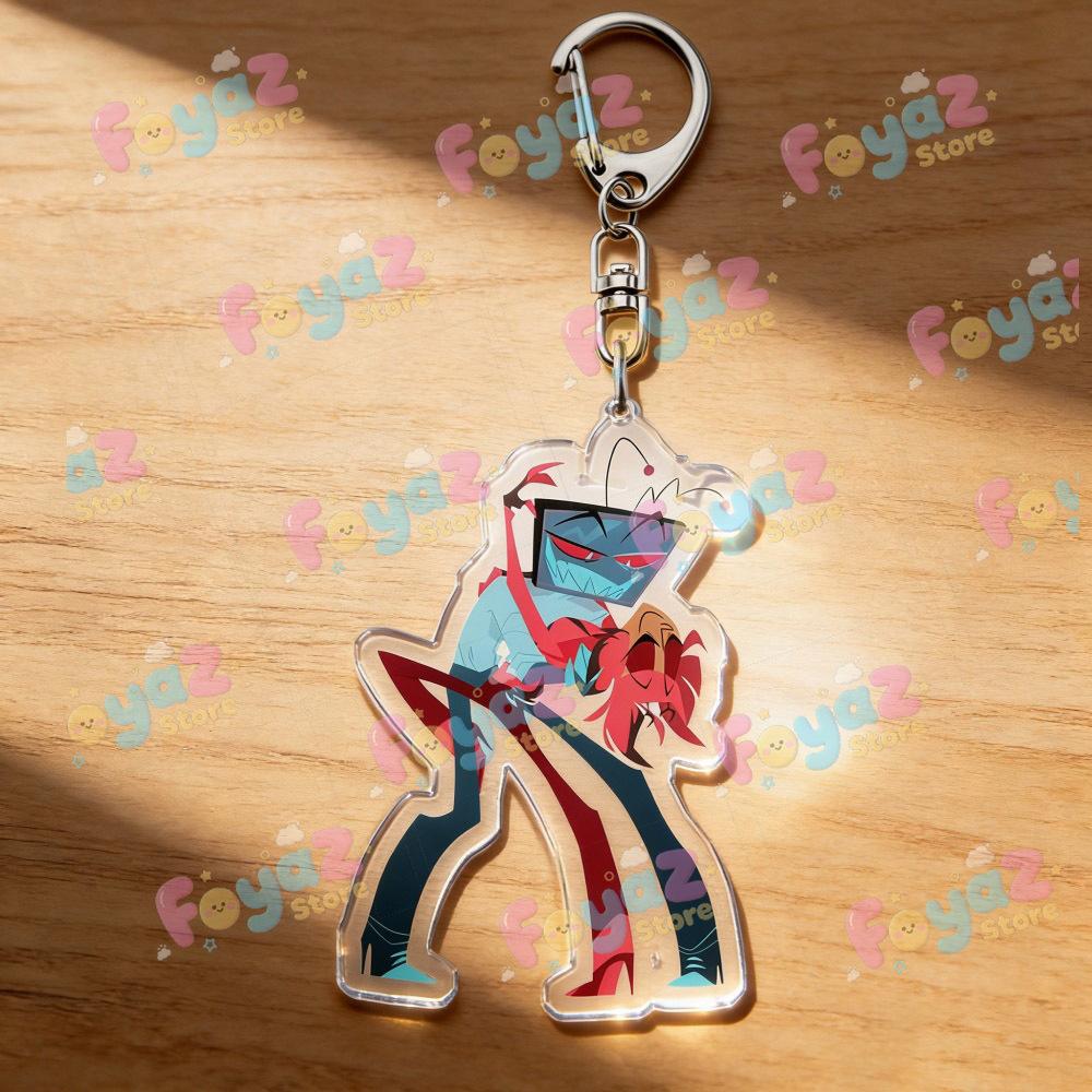Cool Cartoon Chibi Alastor Vox Keychain Vox Fan Gift Vox Standee