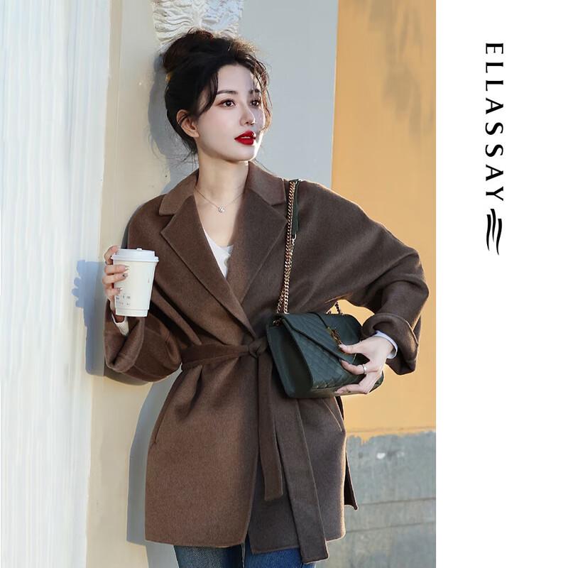 ELLASSAY Women's Wool Belted Coat