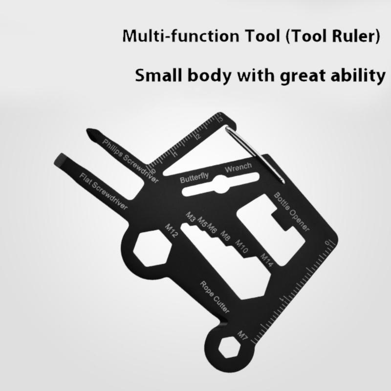 Multitool Card Survival Tool Card Includes Ruler Screwdriver Keychain For Emergency Survival Daily Use