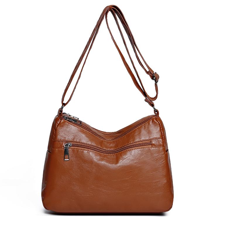 Dámská taška Soft Leather Crossbody Bag Taška přes rameno pro matku středního věku