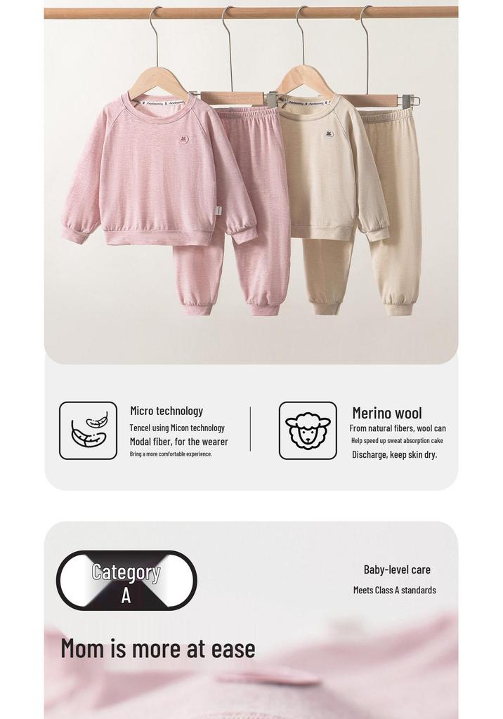 Tencel Lyocell Merino Wool Pajama Set: Breathable, Moisture-Wicking Homewear for Men, Women, Children, and Babies In Spring and Summer.
