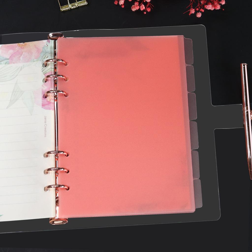 A5 A6 Transparent Paper Index Divider 6 Holes For Binder Planner Notebook Stationery Notebook Paper Divider Accessories