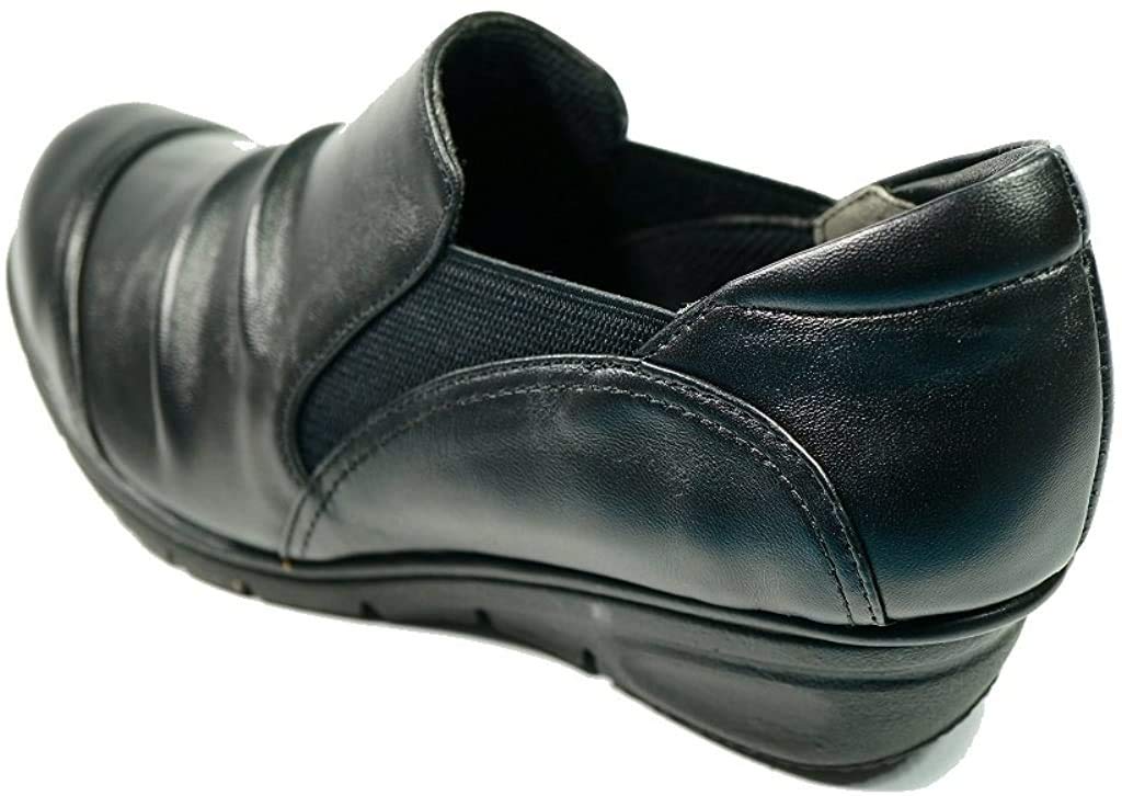 Yuriko Matsumoto Casual Town Walking Shoes, Genuine Leather (Size 23cm, Black)