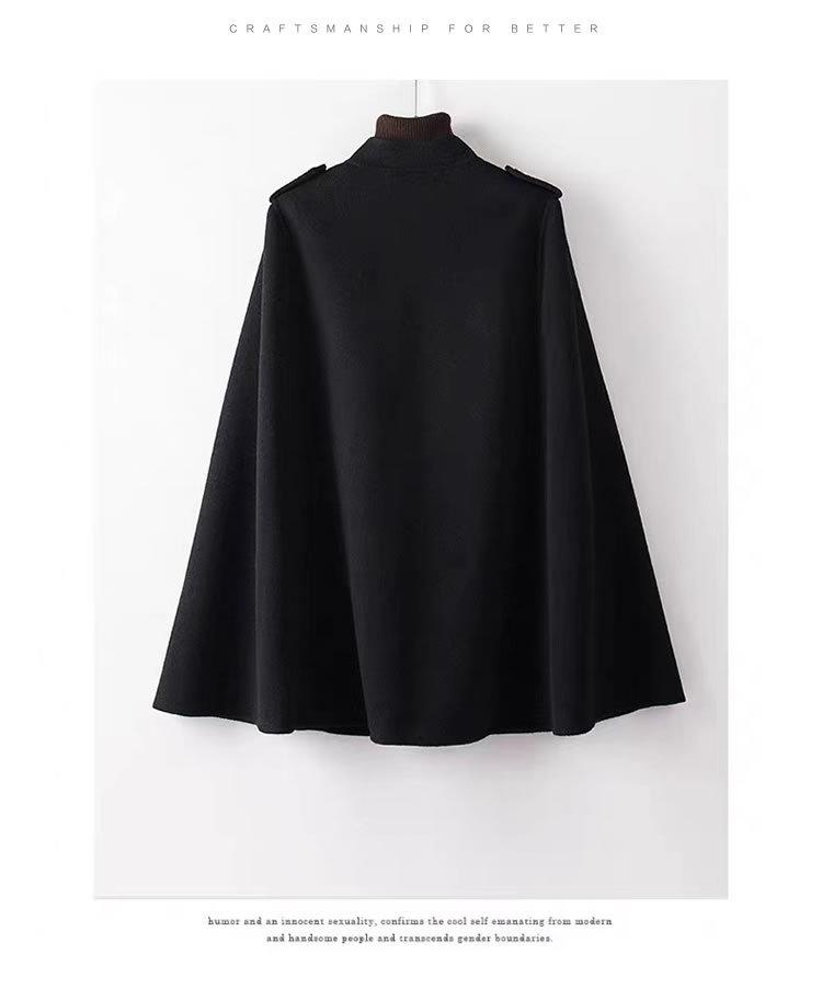 Manteau Cape Double Face en Laine pour Femmes Petite Taille 2025 - Laine Australienne Pure pour l'Automne/Hiver.
