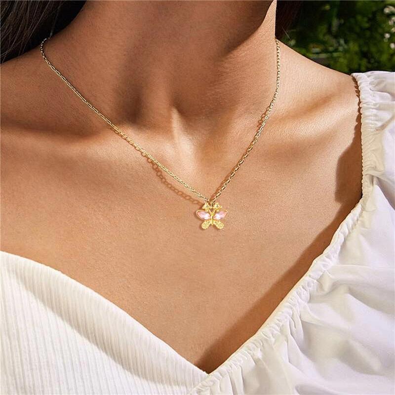 New Fashion Pink Heart Butterfly Starfish Bow 3D Crystal Charm Beads Accessories DIY Making Ring Necklace Bracelet Shiny Jewelry