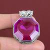 Fasetterat Hänge av Rosa Turmalin Ädelstenshänge Handgjorda Smycken 925 Sterlingsilver Hänge Vintage Hänge Gåvor till Fru Silversmycken