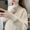Solid Half Turtleneck Sweater Autumn Winter New Style Knitted Sweater Fashion Loose and Versatile for Western Style Women