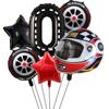 6PCS Motor Helmet Balloon Wheel Tire Racing Balloons Birthday Decor Boys Race Car Dirt Bike Motorcross Hot Wheel Party Supplies