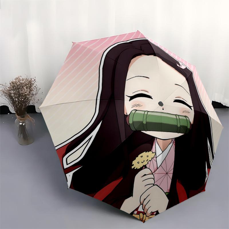 1pc Cartoon Characters Automatic Open/CloseUmbrella-CuteUmbrella with Cute Design, Portable 3-Fold Compact Umbrella for Men & Women, Valenti