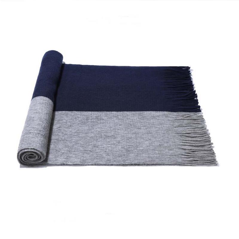 New Autumn Winter Male Thickened Long Style Contrast Color Scarf Imitation Cashmere Yarn Scarf Keep Warm Scarf
