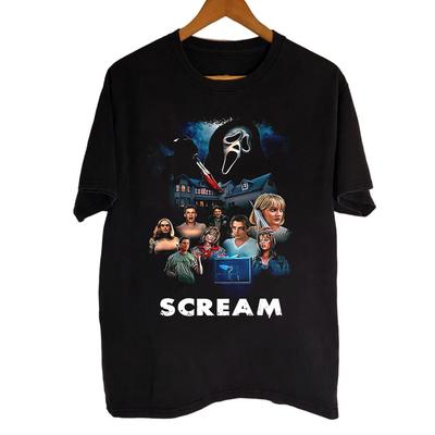 Vintage 1996 Scream Ghostface Movie Black Gift For Fans S To 5XL Tee Shirt AA947 Unisex T-Shirt