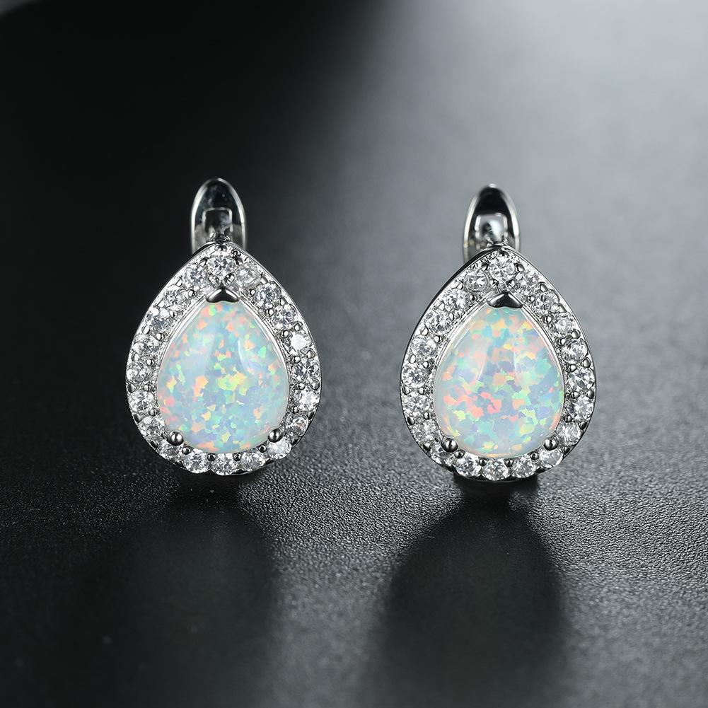 

Европейский и американский стиль Минималистичные и высококлассные серьги-клипсы с белыми бриллиантами в форме капли воды