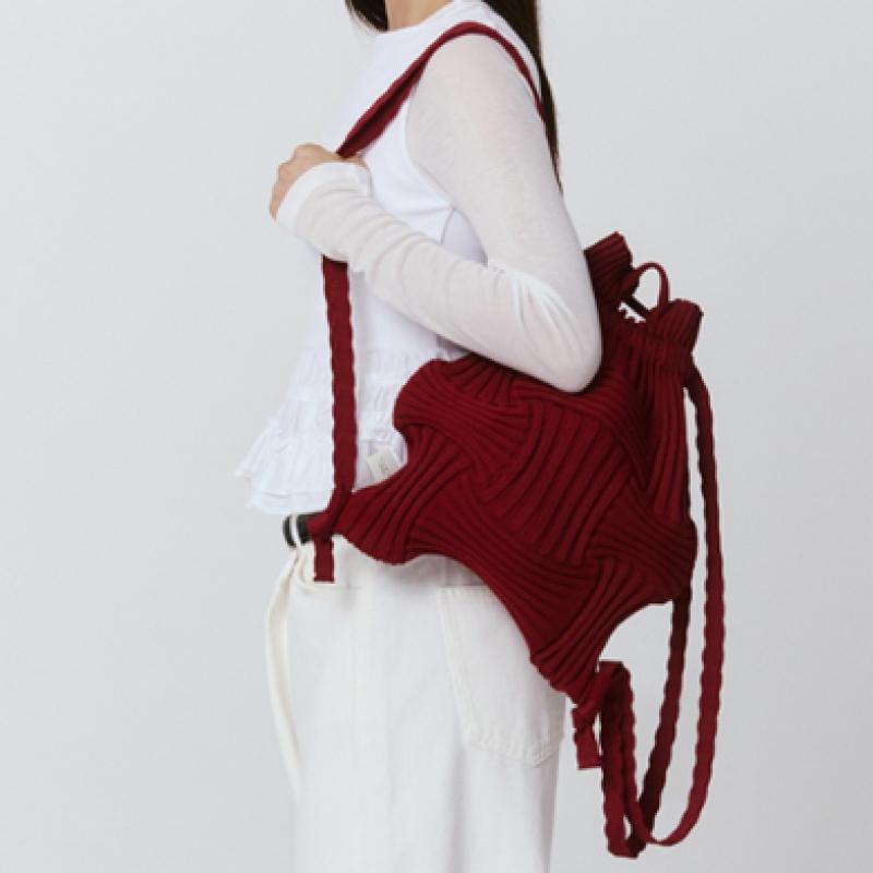 Pleatsmama Backpack Burgundy Newbow