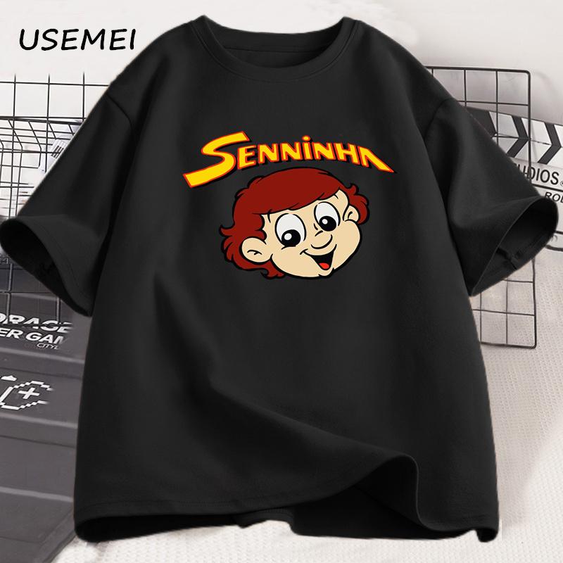 Rare Vintage 90s Ayrton Senna Senninha Deadstock Tshirt Ayrton Senna Foundation Tee Shirt Cotton Short Sleeve Men's Tees