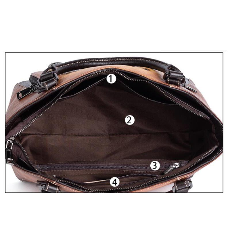 Genuine Leather Handbags Women Bags Designer Vintage Embossed First Layer Cowhide Shoulder Bags