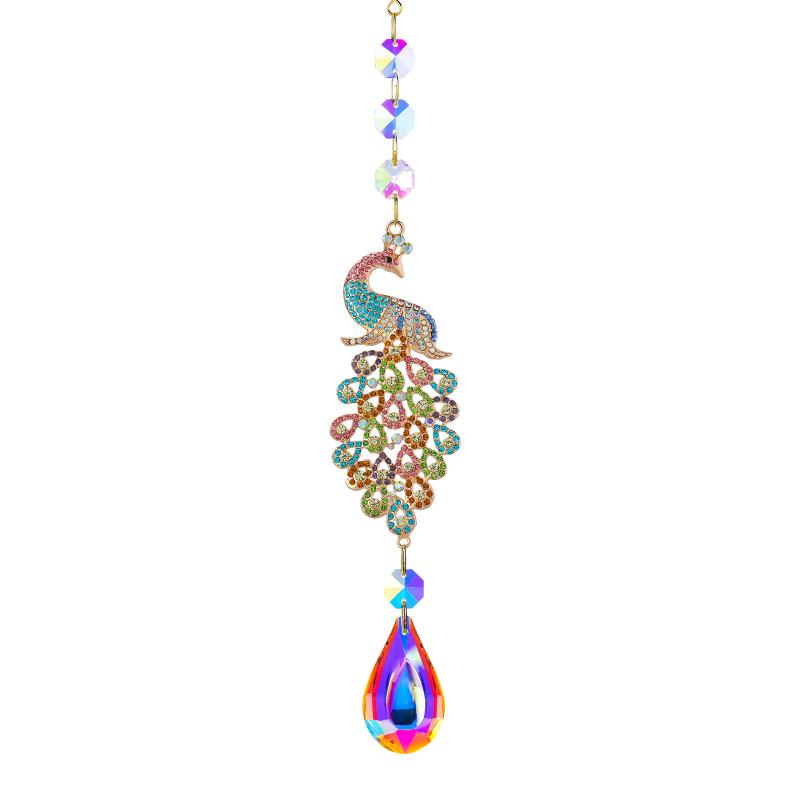 Hanging Sun Catchers With Plastics Glass Icicle Prisms  Suncatcher Rainbow Maker Indoor Window Home Car Garden Decor