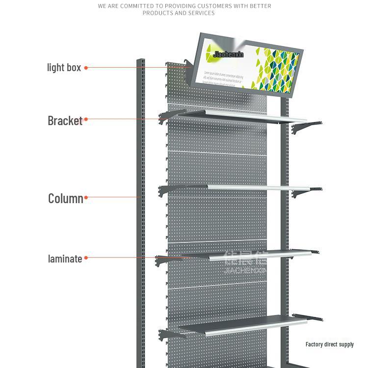 Multi-Layer Wall-Mounted & Free-Standing Gondola Shelves for Snacks