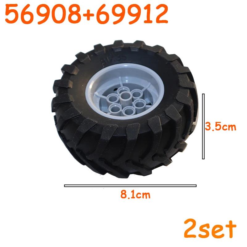Technical Tire Wheel Car Truck Wheels Hub Bricks MOC Motorcycle Tyre & Rim Building Blocks 56145 44309 86652 3 15038 23798