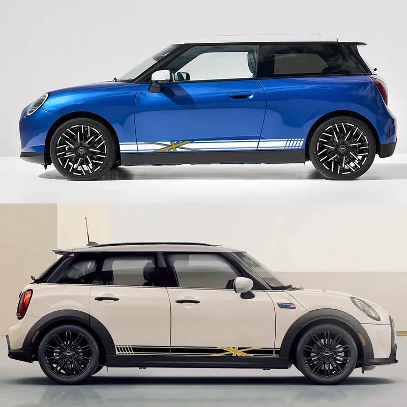 2PCS Union Jack Styling Door Side Stripe Sticker Car Body Decoration Decal For Mini Cooper S JCW One F54 F55 F56 F60 R55 R56 R60