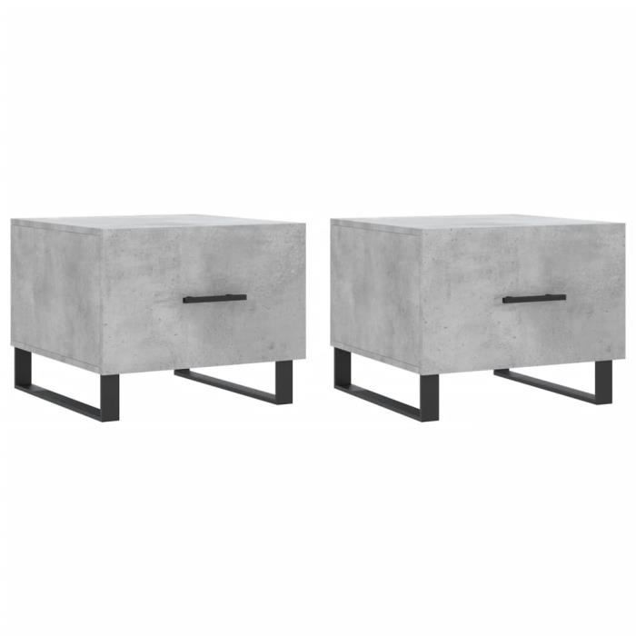 VidaXL Coffee Tables 2 Pcs Concrete Grey 50x50x40 Cm Engineered Wood 829453