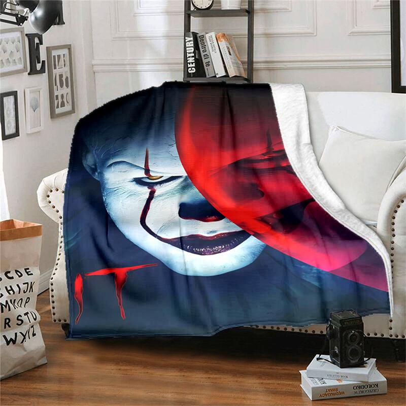1pc Blanket Pennywise the Dancing Clown2 Print Design, Lightweight Blanket for Sofa, Bed- Soft &Warm, Gift for All Seasons like Christmas, Halloween