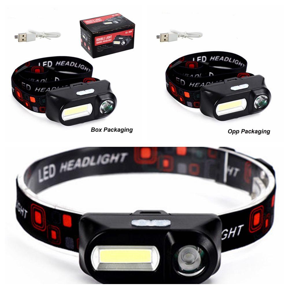 Flashlight Rechargeable 18650 Fishing Mini LED Headlamp USB Charging COB Headlight Fishing Light