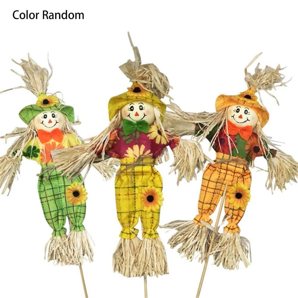 

Small Halloween Scarecrow Ornament Cute Garden Scarecrows Ornament Halloween Decoration Random
