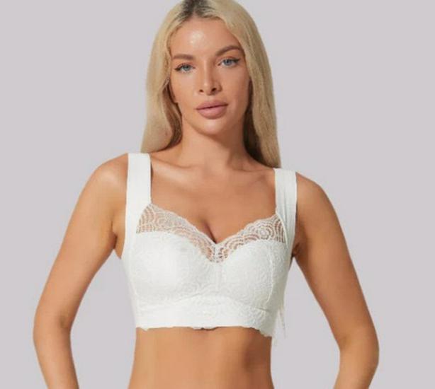 Plus Size Women's Wire-Free Lace Sports Bra