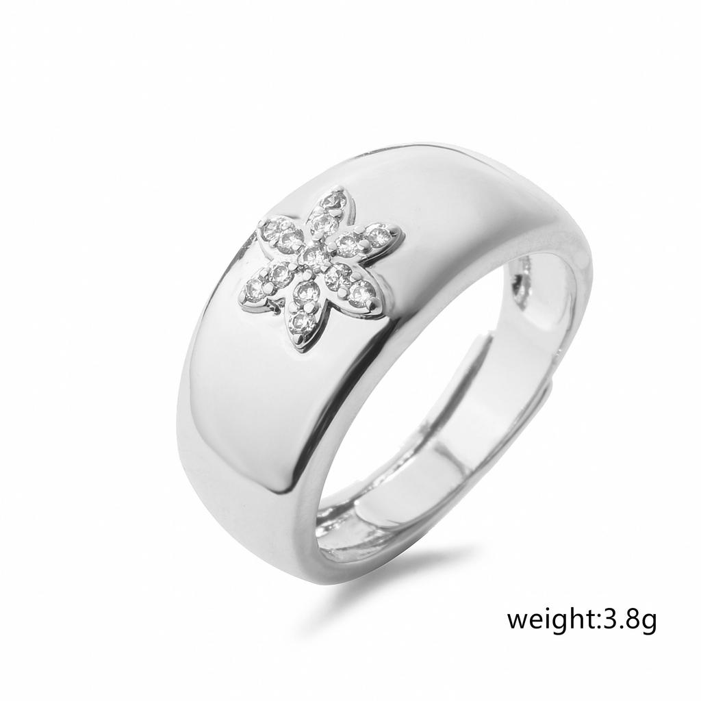 HECHENG,Ring For Women Zircon Star Love Heart Geometric Finger Fashion Zircon Gifts Charm Sweet Zircon