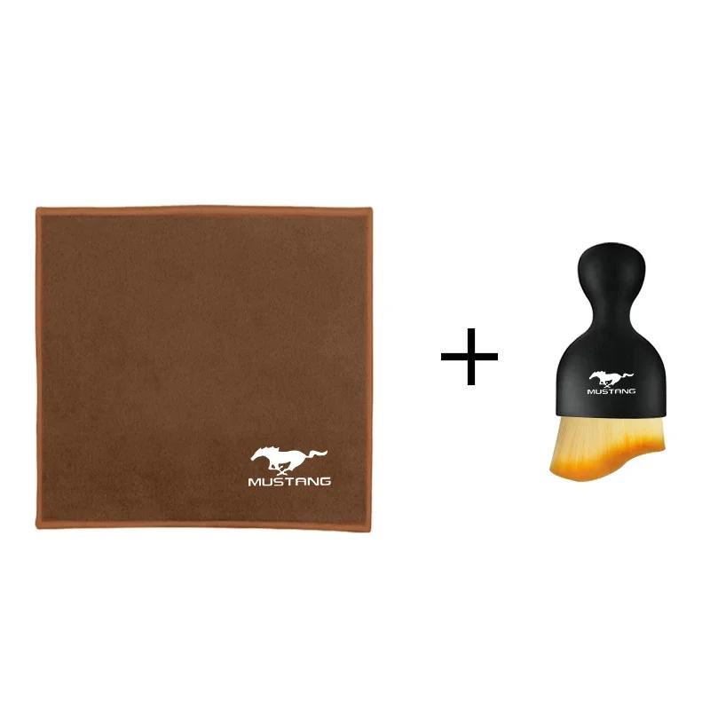 New 2026 Car Sticker 2025 Hot Car Towel Cleaning Drying Cloth With Duster Clean Brush for Ford Mustang Shelby GT 350 500 Cobra 2