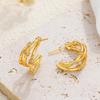 Designer Style Aesthetic Multi Layer C Shape Hoop Earrings Waterproof Zircon Ear Buckles Bridesmaid Gift Everyday Jewelry Joias