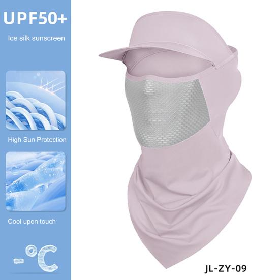 Face Guard Neck Gaiter Hat Breathable Windproof UV Protection Men Women Multi-Purpose Summer Outdoor Ice Silk Visor