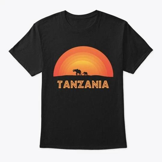 Elephant Baby Tanzania Sunset Safari TTshirt Made in the USA Size S to 5XL 3XL