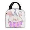 Bunny Paper Cup Cake Cartoon Insulated Lunch Bag for Women Kids Portable Food Boxes Thermal Lunch Box Tote