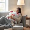 Velvet Bow Pillow Case Soft Throw Pillowcover Comfortable Sofa Pillow Cover  Living Room