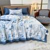 Edredón de Hielo de Seda de Verano Ropa de Cama Ligera de Satén Lavado Manta de Aire Acondicionado Tamaño Individual Queen