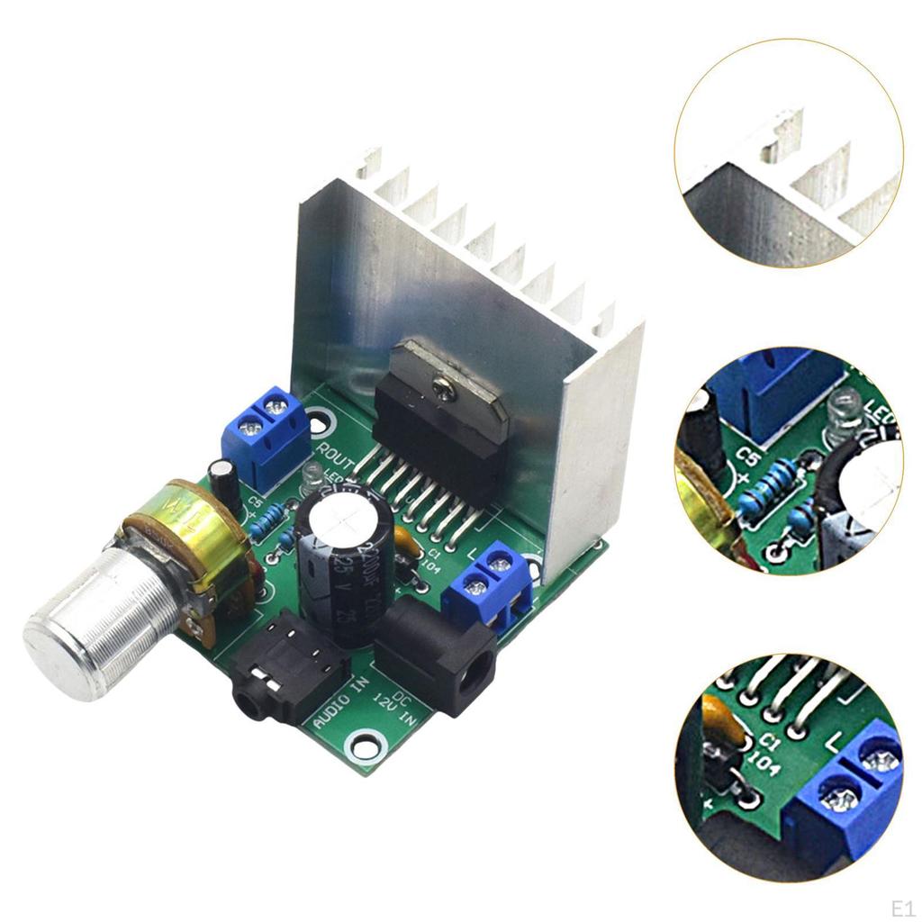 Audio Amplifier Board Stereo,Double Channel,Compact,Lightweight 12-24V Sturdy Amp 15W+15W